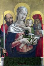 欧洲12-19世纪油画一_Bartolomeo Vivarini - The Virgin and Child with Saints Paul and Jerome
